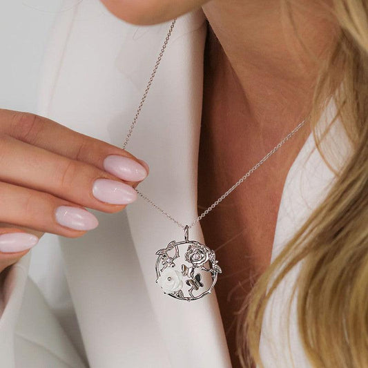 Engelsrufer Angel Whisperer Pendant Rose Garden MOP with Zirconia