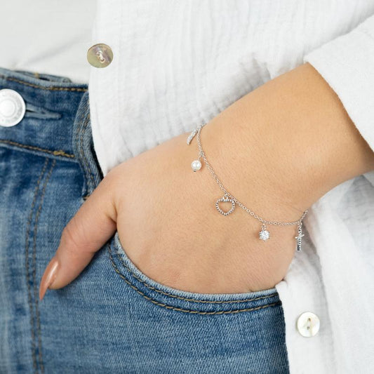 Engelsrufer Bracelet Faith Love Hope Silver with Cubi Zirconia