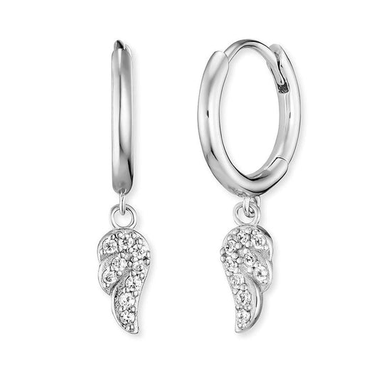 Engelsrufer Flying Wings Hoop Earrings with Zirconia