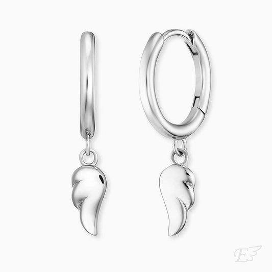 Engelsrufer Flying Wings Silver Hoop Earrings