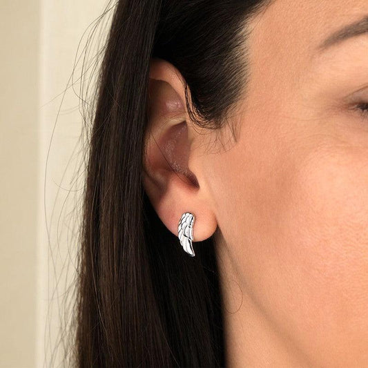 Engelsrufer Whisperer Silver Ear Studs with Feather