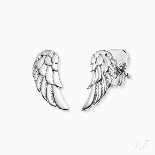 Engelsrufer Whisperer Silver Ear Studs with Feather