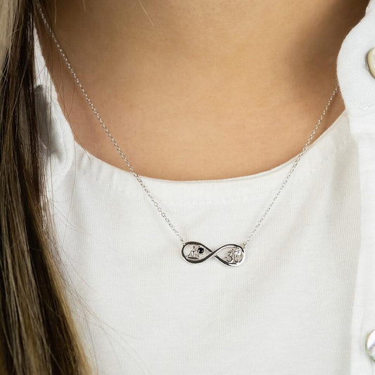 Engelsrufer Ying Yang Infinity Necklace Silver with Cubic Zirconia
