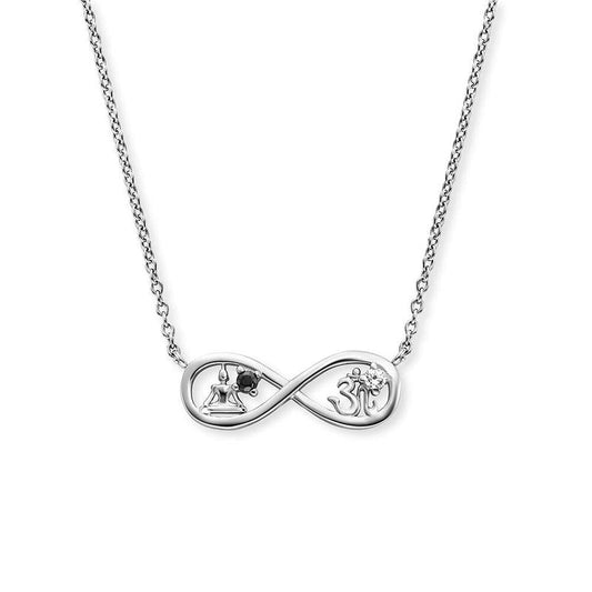 Engelsrufer Ying Yang Infinity Necklace Silver with Cubic Zirconia