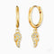 Engelsrufer Flying Wings Gold Hoop Earrings with Zirconia