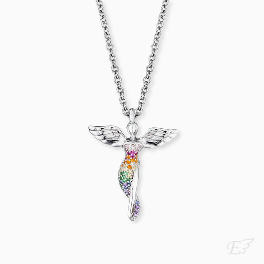 Engelsrufer Angel Silver Necklace with Multicolor Zirconia