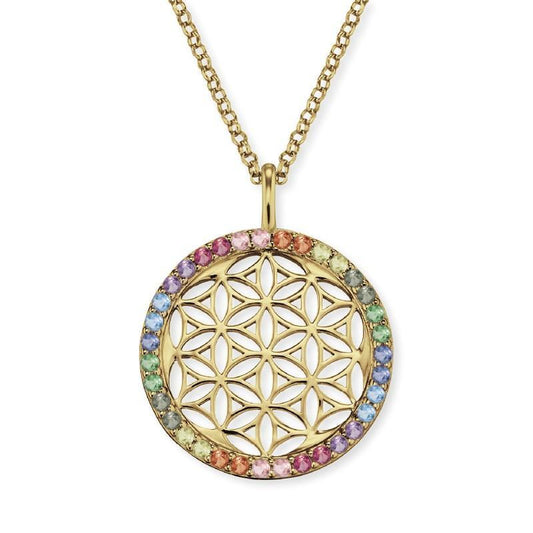 Engelsrufer Colour Flower of Life Necklace Yellow Gold