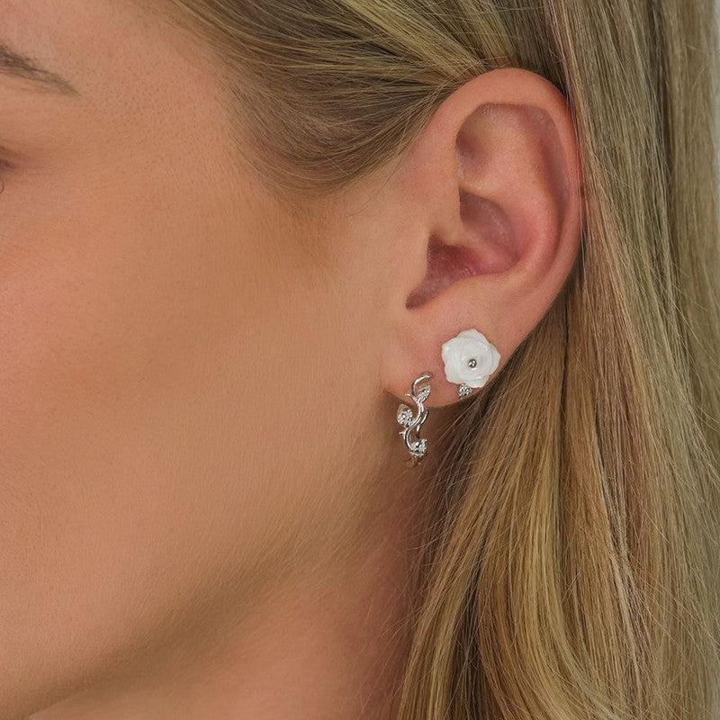 Engelsrufer Ear Studs Rose with Mother-of-Pearl