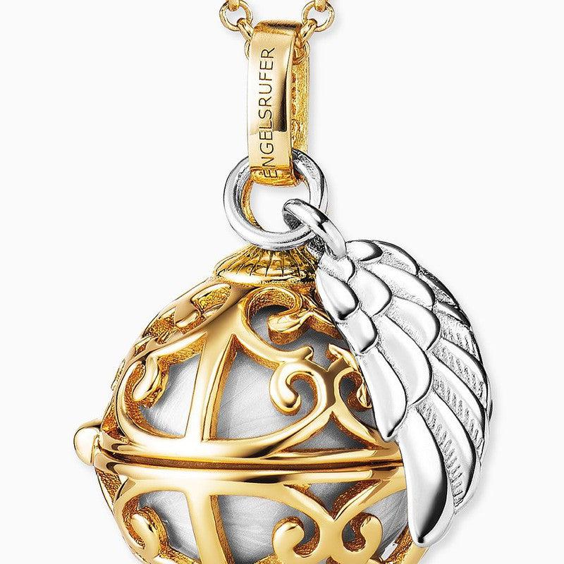Engelsrufer Necklace Angel Whisperer with Gold Pedant and Chime MOP White