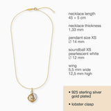 Engelsrufer Necklace Angel Whisperer with Gold Pedant and Chime MOP White
