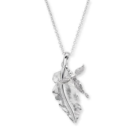 Engelsrufer Necklace Feather & Angel CZ