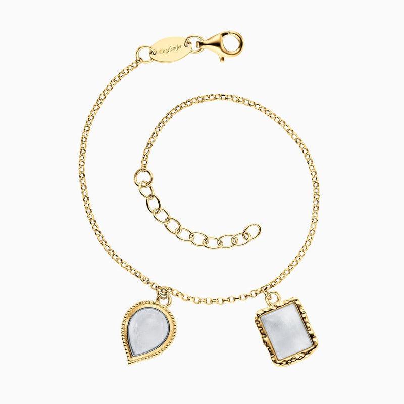 Engelsrufer Silver Gold Plated Pure Moon With Moonstone Bracelet