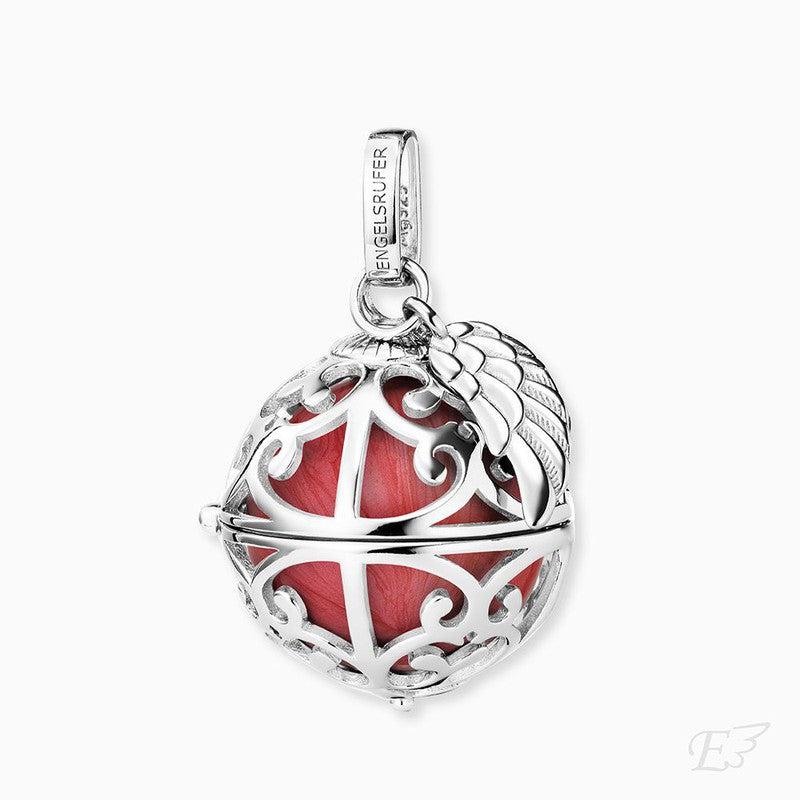 Engelsrufer Whisperer Silver Red Pendant with MOP Effect Sound Ball